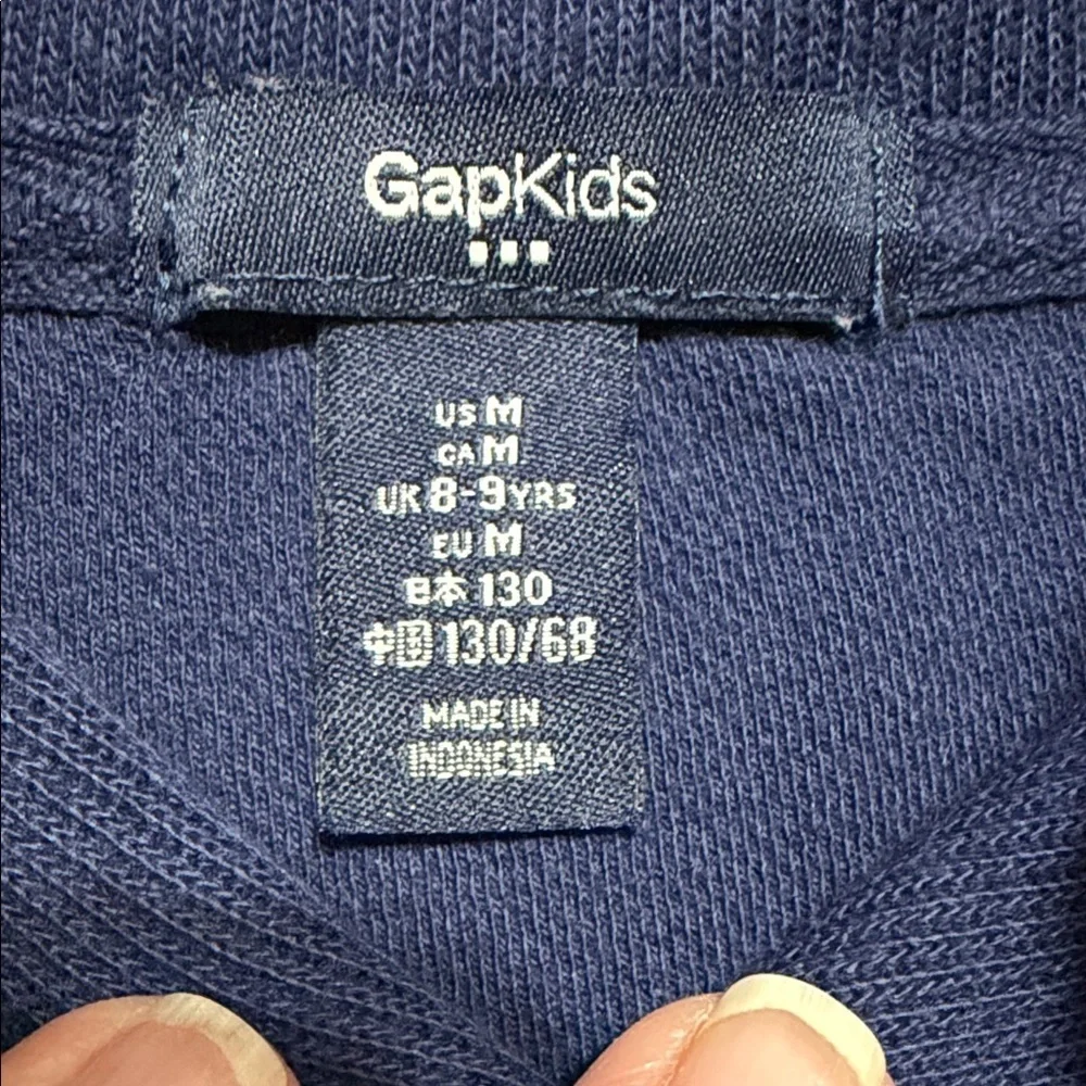 GAP Kids Navy Blue Knit Shawl Neck Sweater, Boys Size Medium (8)